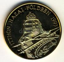 Bognár György (1944-) 1993. "Vitéz Nagybányai Horthy Miklós / Itthon hazai földben" aranyozott emlékérem (43mm) T:BU