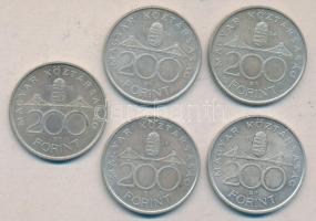 1993. 200Ft Ag "MNB" + 1994. 200Ft Ag "Deák" (4x) T:2-