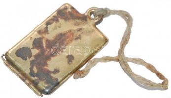 ~1900 Osztrák-magyar monarchia korabeli réz dögcédula kitöltött papírral