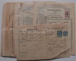 1886-1923 35db marhalevél az állatok utaztatásához Komárom és Tata környékéről