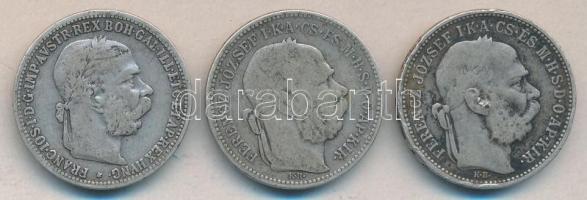 1893KB. 1K Ag (2x) + Ausztria 1893. 1K Ag T:3