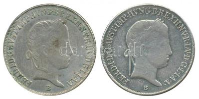 1847-1848. 20kr Ag (2x) "V. Ferdinánd / Madonna" T:1- Hungary 1847-1848. 20 Kreuzer Ag (2x) "Ferdinand V / Madonna" C:AU Huszár: 2081., Unger III.: 1419.
