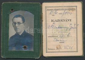 1947 Budapesti személyazonossági igazolvány városi illetékbélyeggel