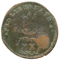 1706. XX Poltúra "II. Rákóczi Ferenc" Madonnás ellenjeggyel! (37mm/14.67g) T:2-,3 / Hungary 1706. XX Poltura "Francis II Rákóczi" with madonna counter mark (37mm/14.67g) C:VF,F Huszár: 1530., Unger II.: 1131.a