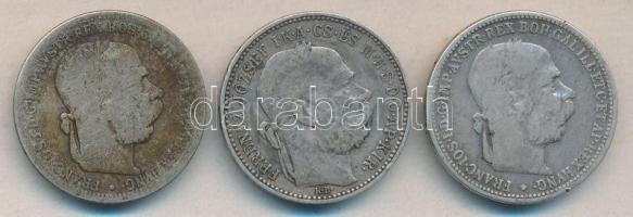 1894KB. 1K Ag + Ausztria 1893-94. 1K Ag (2x) T:3