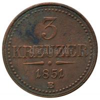 1851B 3Kr Cu T:1- / Hungary 1851B. 3 Kreuzer Cu Kremnitz C:AU Huszár: 2172., Unger III.: 1446.a, Adamo M6