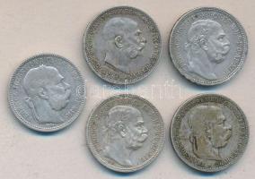 1893KB 1K Ag + 1915KB. 1K Ag (2x) + Ausztria 1893. 1K Ag + 1915. 1K Ag T:2,2-,3