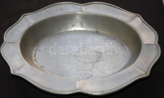 Szolid ovális alakú ón tál 25x33cm