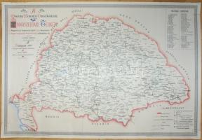 A Magyar Korona Országainak gyógyszertári térképe reprint. 70x50 cm