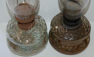 2db hordozható és falra akasztható üveg petróleumlámpa 36cm magasak