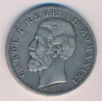 Románia 1883B 5L Ag "I. Károly" T:2-
Romania 1883B 5 Lei Ag "Carol I" C:VF