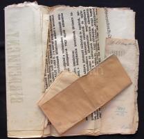 1889-1922 13db hirdetmény Komárom környékéről adózással, toborzással kapcsolatban, többek között: fé...