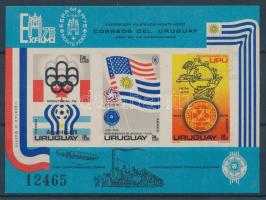 Bélyegkiállítás - olimpia vágott blokk, Stamp Exhibition - Olympic imperforated block