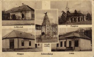 Sámsonháza Hangya, Hősök szobra, lelkészlak (Rb)