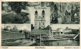 Tata-Tóváros Vár, római fürdőromok az angol parkban, strand