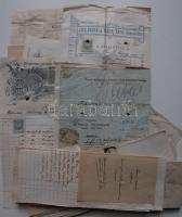1878-1929 27db régi számla és nyugta illetékbélyegekkel Szend és Szák községekből