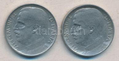 Olaszország 1921R 50c (2x) sima és recés peremmel! T:3
Italy 1921R 50 Centesimi (2x) plain and reede...