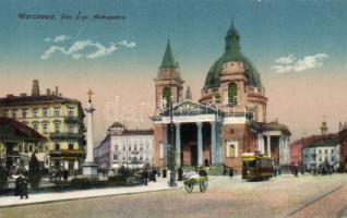 Warsaw St. Aleksander square with tram