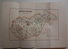 1939 Magyarország mentőállomásai KSH térkép kiváló állapotban 50x40 cm