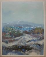 LP jelzéssel: Hegyi táj. Olaj, farost 70x100 cm keretben