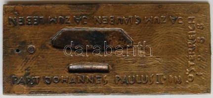 1988 BH. jelzéssel II. János Pál Ausztriában bronz plakett / BH. signed: John Paul II. in Austria Br...