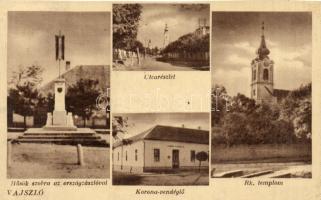 Vajszló Korona vendéglő, Hősök szobra (cut)