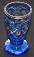 Muránói festett üveg kupa hibátlan állapotban / Painted Murano glass cup 16,5cm