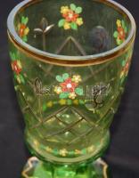 Muránói festett üveg kupa hibátlan állapotban /
Painted Murano glass cup 17cm