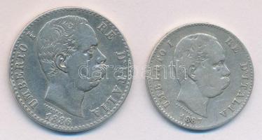 Olaszország 1886. 2L Ag + 1887. 1L Ag T:2-/3,3
Italy 1886. 2 Lire Ag + 1887. 1 Lira Ag C:VF/F,F
