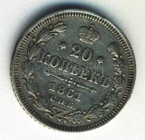 Cári Oroszország 1861. 20k Ag T:2- Russia/Empire 1861. 20 Kopeks Ag C:VF