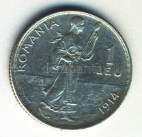 Románia 1914. 1L Ag T:2/2- Romania 1914. 1L Ag C:XF/VF
