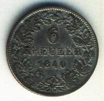 Német Államok/Württemberg 1840. 6Kr Ag T:3  German States/Wurttemberg 1840. 6 Kreuzer Ag C:F