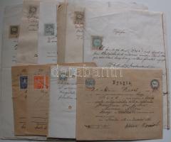 1884-1927 28db régi nyugta illetékbélyegekkel Szend és Szák községből