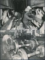 8db klf méretű fotó a BKV-ról: építkezések, műhelyek, dolgozókról készült csoportkép, stb.