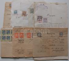 1875-1927 34db régi nyugta illetékbélyegekkel Szend községből