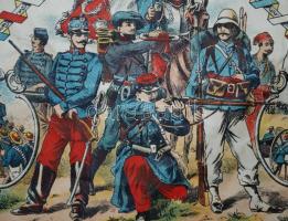 Vive la Classe kőnyomatos kép apró szakadásokkal / Lithography picture with tears