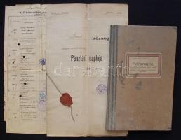 1854-1916 Régi dokumentumok Szák, Szend és Nagyigmánd községekből: pénztári naplók, kifizetési nyilv...