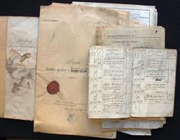 1854-1916 Régi dokumentumok Szák, Szend és Nagyigmánd községekből: pénztári naplók, kifizetési nyilv...