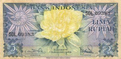 Indonézia 1959. 5R + 10R + 25R T:I,II,III Indonesia 1959. 5 Rupiah + 10 Rupiah + 25 Rupiah C:Unc,XF,F