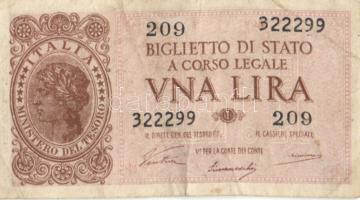 Olaszország 1944-1976. 5db különféle papírpénz T:II-,III Italy 1944-1976. 5 different banknotes C:VF,F