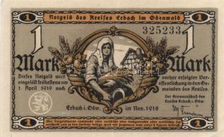 Német Birodalom/Weimari Köztársaság/Odenwald/Osterfeld/Kreuzburg 1918. 1M + 1921.12.15. 100Pf + DN 1...