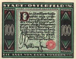 Német Birodalom/Weimari Köztársaság/Odenwald/Osterfeld/Kreuzburg 1918. 1M + 1921.12.15. 100Pf + DN 1...