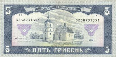 Ukrajna 1992. 5H + 20H T:I-,II
Ukraine 1992. 5 Hryven + 20 Hryven C:AU,XF