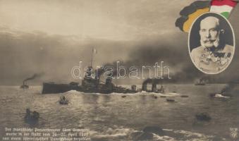 French cruiser Gambetta shot by a K.u.K. torpedo ship; Franz Joseph