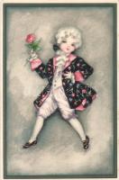 Boy in a 18th century costume, artist signed