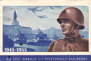 Commemorate of the parade in 1954, Stalin statue, military, tank, plane