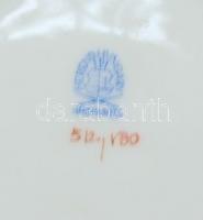 6db Kézzel festett sorszámozott Viktória avec bord en or-mintás jelzett Herendi porcelán süteményes ...