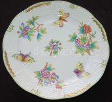 6db Kézzel festett sorszámozott Viktória avec bord en or-mintás jelzett Herendi porcelán süteményes ...