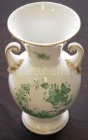 Kézzel festett sorszámozott Fleurs des Indes vertes-mintás jelzett Herendi porcelán váza hibátlan állapotban / Handpainted numbered Herend chinaware vase in flawless condition 20cm