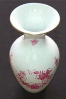 Kézzel festett sorszámozott Pourpre-mintás jelzett Herendi porcelán váza hibátlan állapotban / Handpainted numbered Herend chinaware vase in flawless condition 25cm